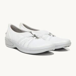 LifeStride Niche Slip On Sneaker White Fabric Comfort Shoes NWTI - Size 9